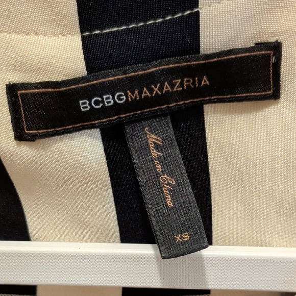BCBGMaxAzria Black and White Striped Mini Dress - Picture 7 of 7